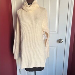 Free People Cream Cowl Neck Sweaters